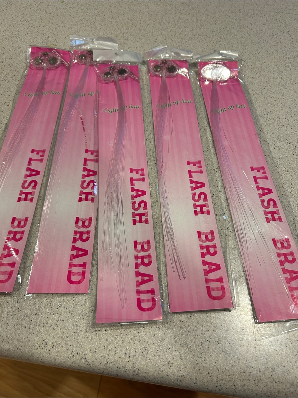 Light-Up Hair Extensions , set of 5 - Party Hair Accessories